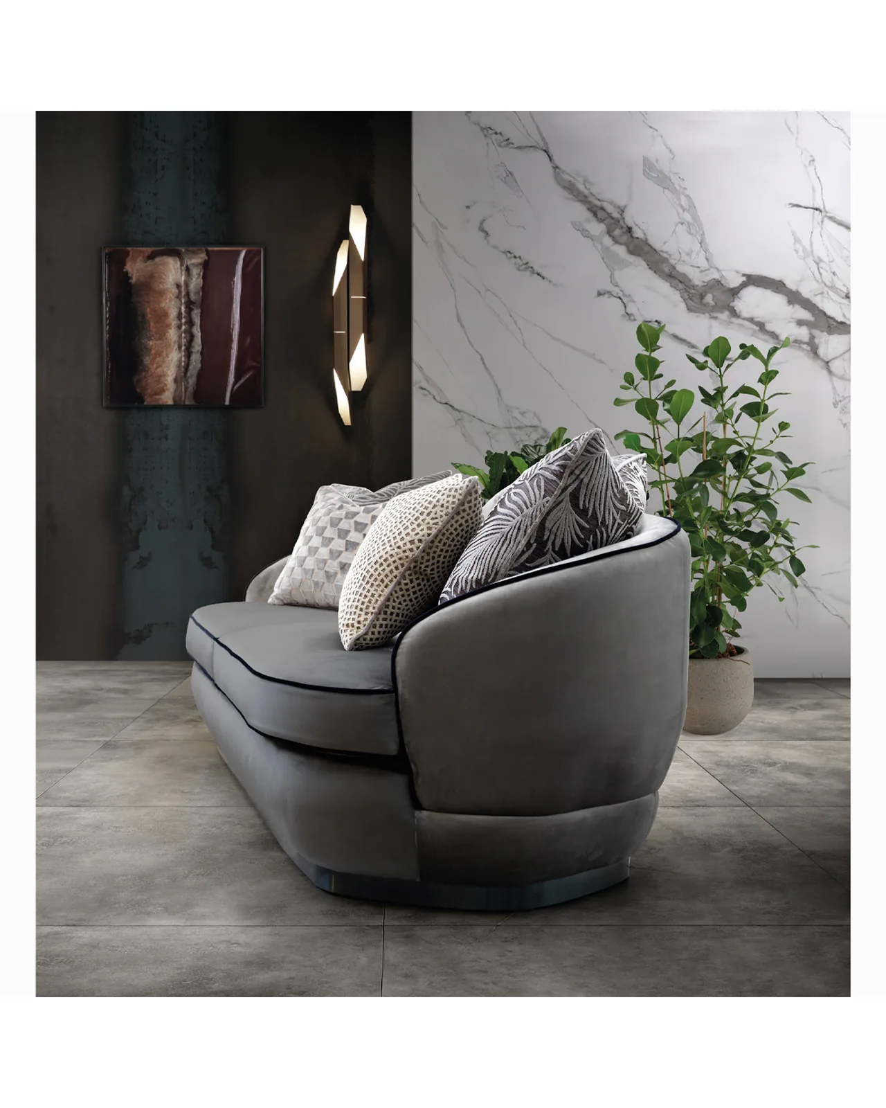 Argon Sofa by Epoque, Exence collection, close-up of the sofa upholstery and finish, photo 3 of 5