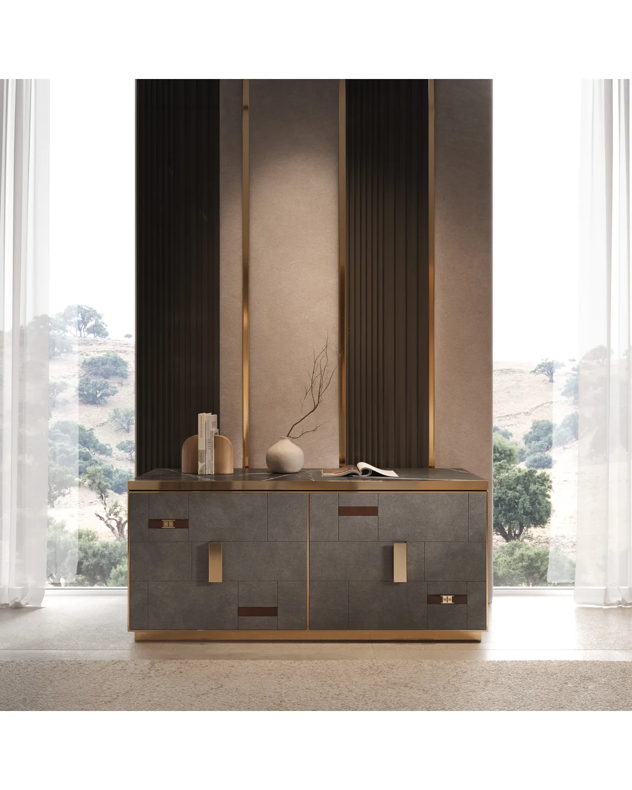 Cromo Plus Dresser by Epoque, in a bedroom setting, photo 2 of 3, Nobili Design catalog