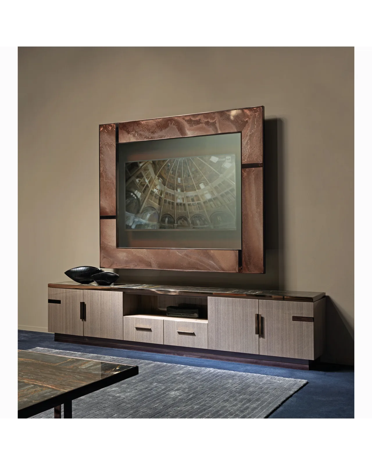 Diaspro TV Unit by Epoque, Exence collection, Italian TV unit in a modern living room, photo 1 of 3