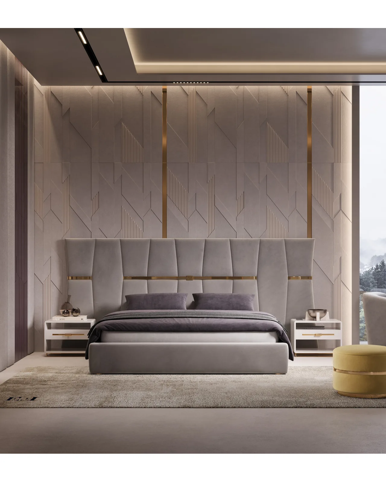 Comodino Epidote di Epoque, in una camera da letto arredata, foto 1 di 2, catalogo Nobili Design