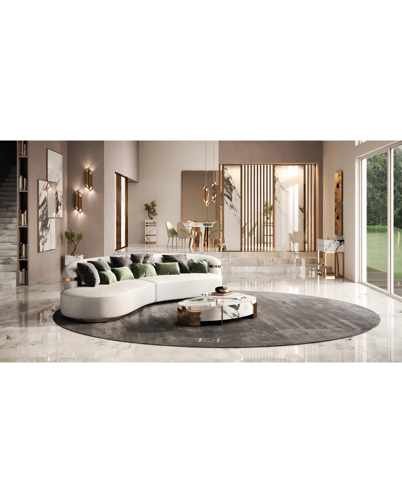 Florite Sofa by Epoque, Exence Expanse collection, luxury Italian sofa in a contemporary living room interior, photo 2 of 3