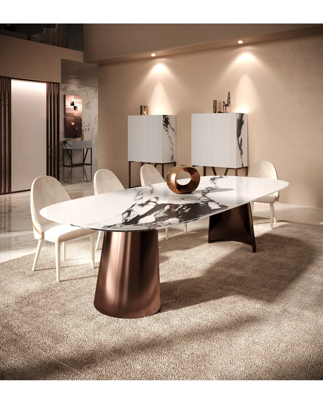 Onice Dining Table by Epoque, Exence Expanse, luxury Italian dining table in a contemporary dining room, photo 2 of 4