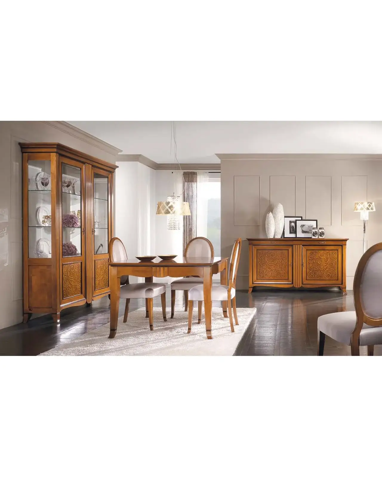 New Deco Bicolor Showcase Cabinet, Natural Cherry Finish, photo 1 of 5