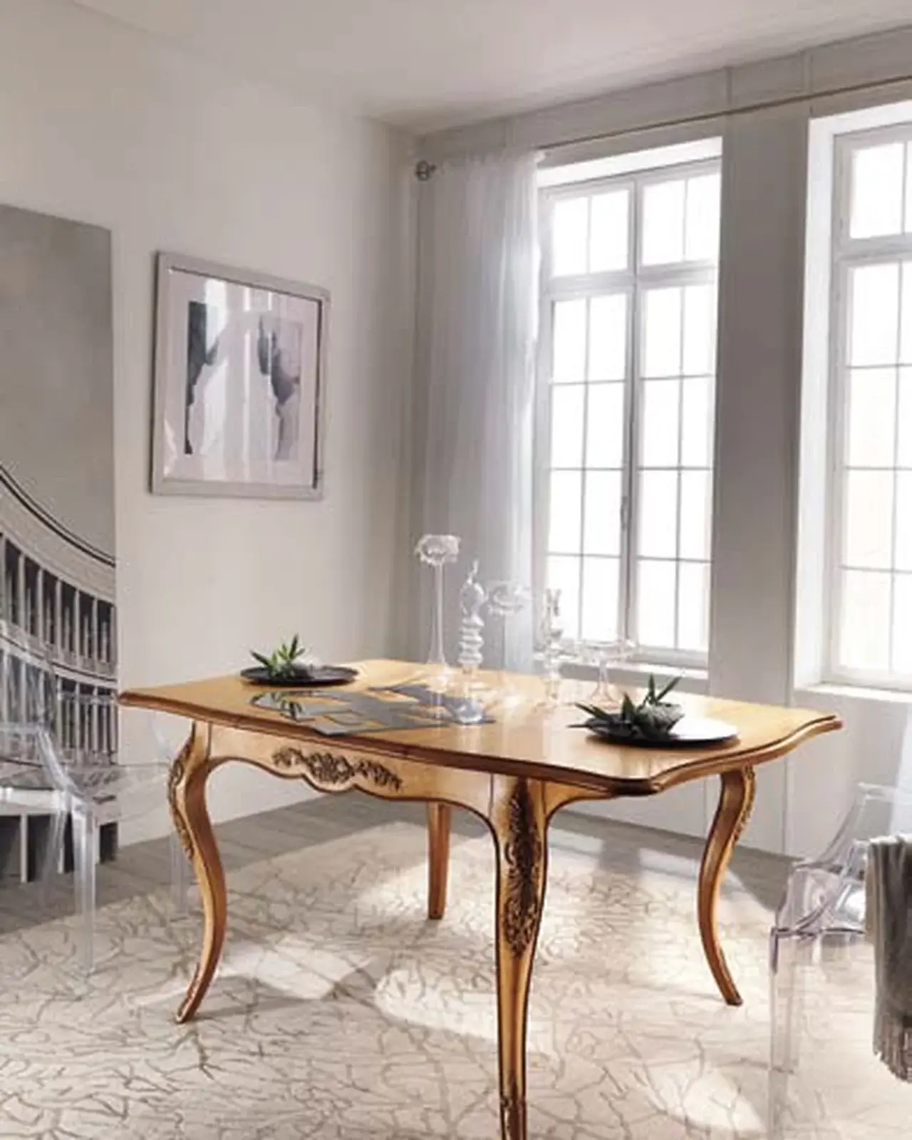 New Deco Hand-Carved Extending Table, Square – Francesco Pasi New Decò, additional dining room view 3