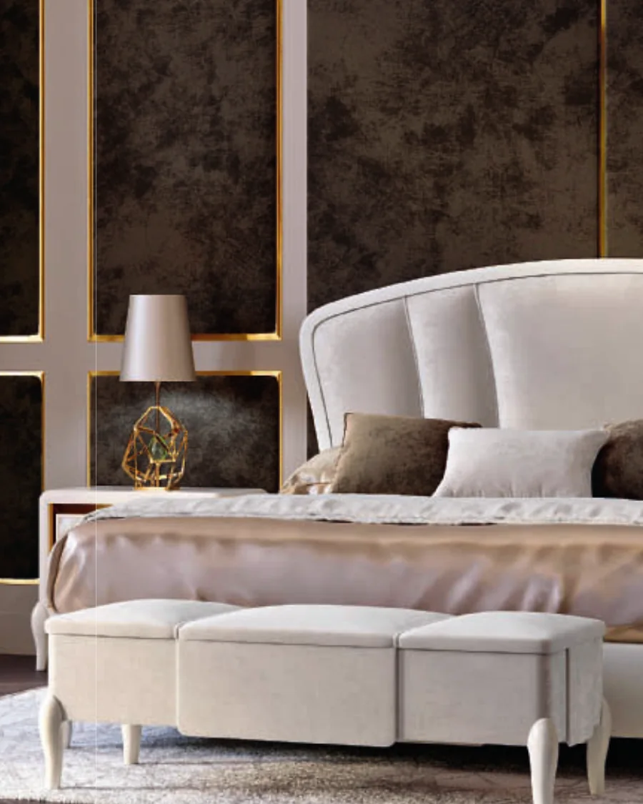 Ocean Bench, Smooth legs by Francesco Pasi, modern Italian bedroom set, Italian furniture manufacturer