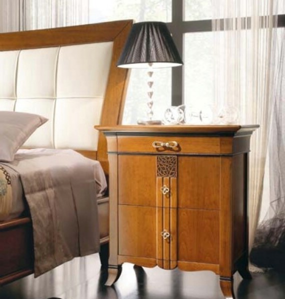 Letti classici imbottiti in legno New Deco 10