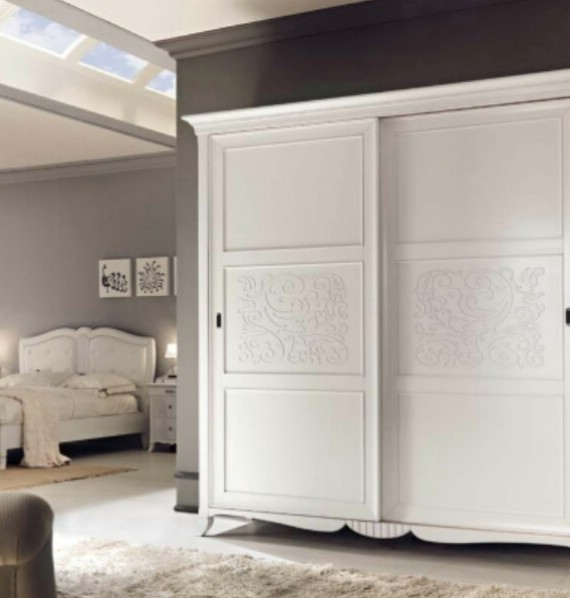 Letti classici imbottiti in legno New Deco 11