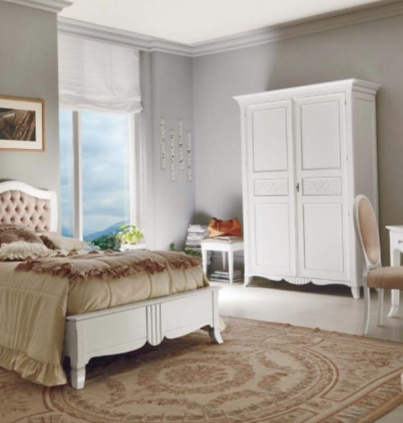 Letti classici imbottiti in legno New Deco 4
