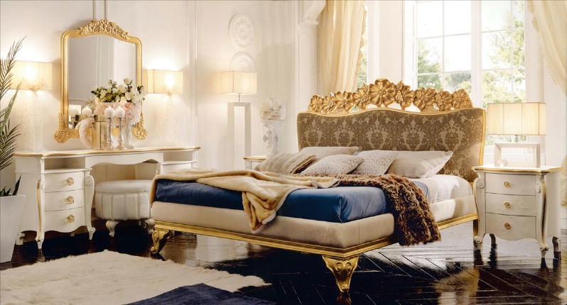 Mobili classici di lusso per camera da letto Amelie Golden 1