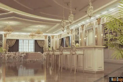 Interior design classic restaurant in Monaco
