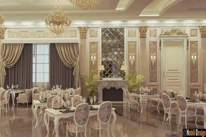 Interior design classic restaurant in Monaco