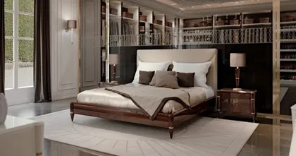 Letto imbottito Elipse per camera da letto moderna, prezzo in euro, letto italiano moderno