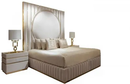 High End Velvet Modern Bed - Signature