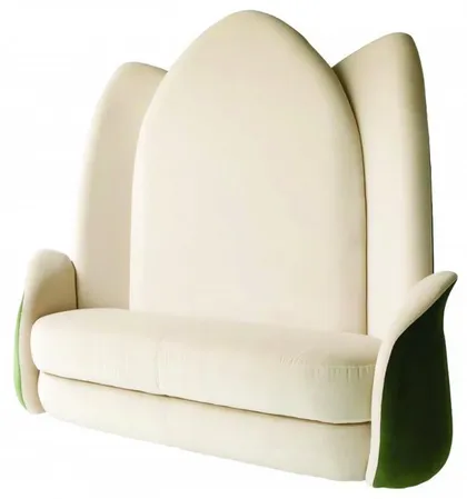Designer Velvet Flower High Bench - Lotus