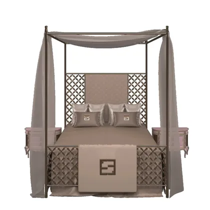 Letto Magical placcato oro, mobili italiani