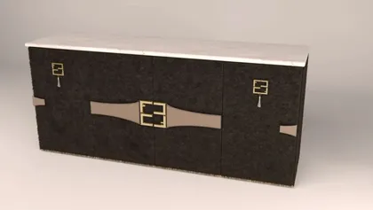 Exclusive Estremoz Marble Top Luxury Designer Sideboard Brown - Pony