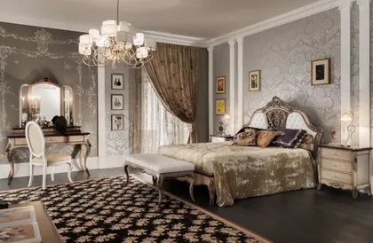 Scrivania-toeletta con sedia, arredamento di lusso per camera da letto