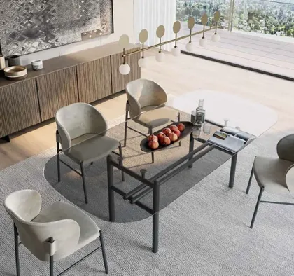 Dallagnese Table with Chairs, Italian dining chairs