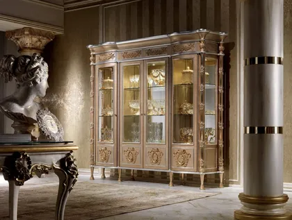 Four Doors Showcase Royal Collection, high end Italian furniture