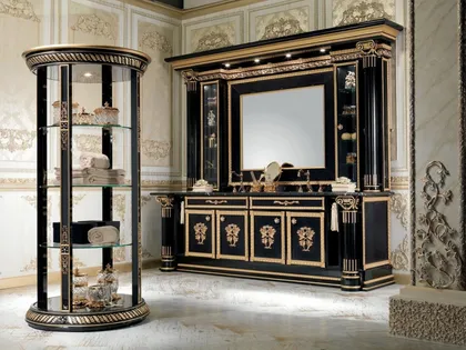 Gold Hand-painted Italian Bathroom Furniture, high end Italian furniture