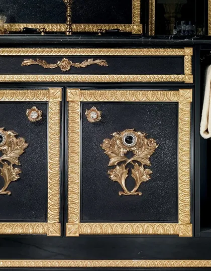 Gold hand painted bath, luxury classic furniture