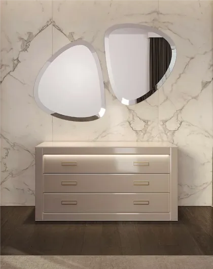 Premium Italian bedroom composition by Reflex Angelo showcasing a contemporary luxury mood and upholstered headboard.