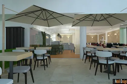 Interior modern design terrace restaurant