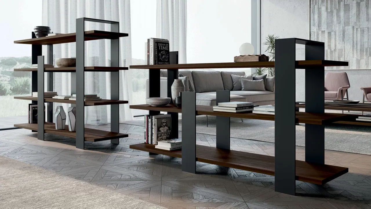 Kyoto Library by Dall'Agnese, living room bookcase and room divider