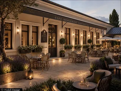 Outdoor Restaurant Design with Terrace Concept